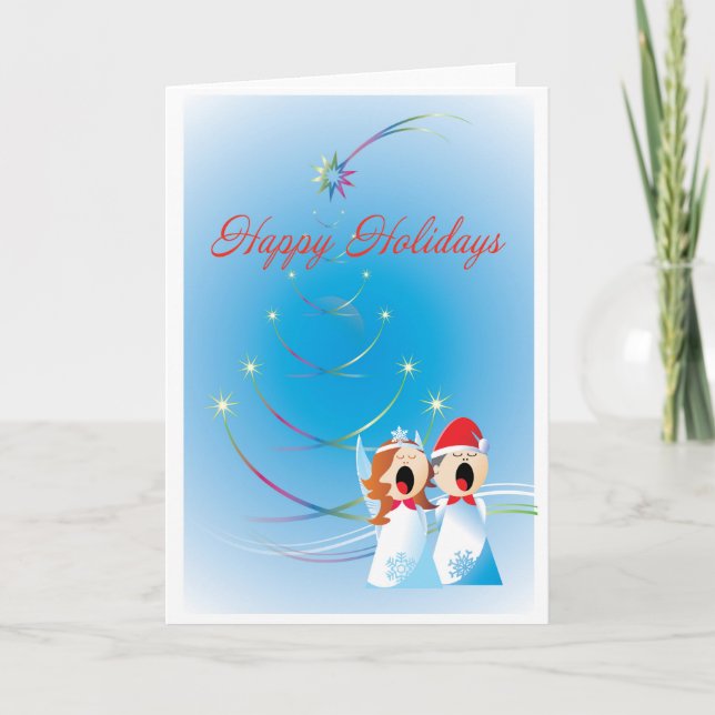 Tarjeta Festiva Coro de Ángeles (Anverso)