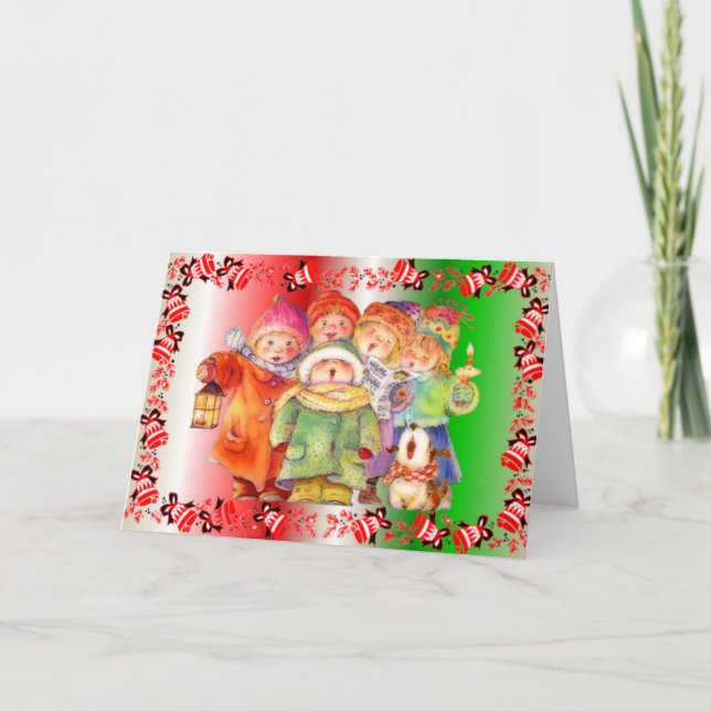 Tarjeta Festiva Coro de Navidades infantiles (Anverso)