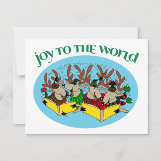 Tarjeta Festiva Coro de renos - Alegría al mundo