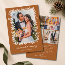 Corona con lazo romántico boho casado y alegre 4 f
