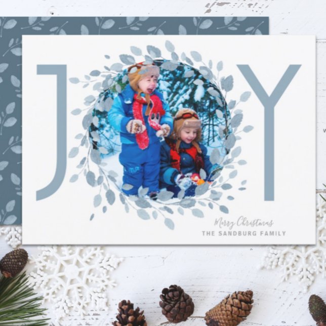 Tarjeta Festiva Corona de Acuarela Azul | Foto de Alegría (Subido por el creador)