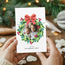 Corona de Acuarela de Bayas y Acebo