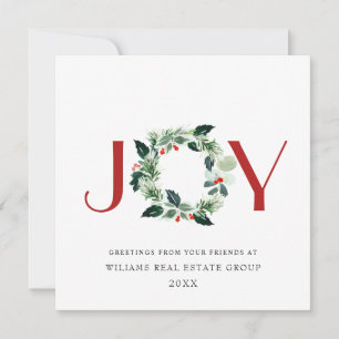 Tarjeta Festiva Corona de bayas de acebo festivo de JOY Feliz Navi