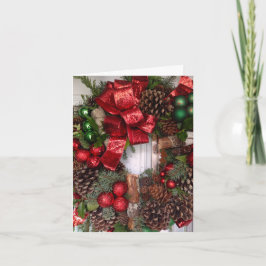 Tarjeta Festiva Corona de Felices Fiestas