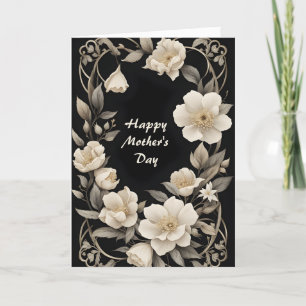 Tarjeta Festiva Corona de Flor de Marfil Día de la Madre
