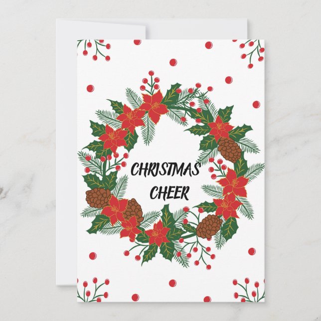 Tarjeta Festiva corona de navidades (Anverso)