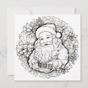 Tarjeta Festiva Corona de Santa Flor de Pascua Sagrada Colorear Na