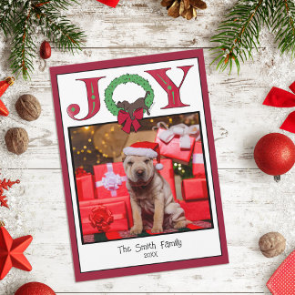 Tarjeta Festiva Corona festiva de alegría Perrito dormilón Rojo si