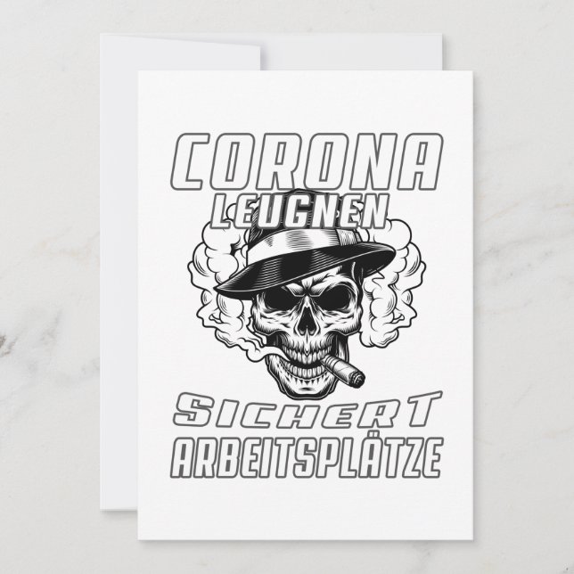 Tarjeta Festiva Corona Leugnen sichert arbeitsplätze (Anverso)
