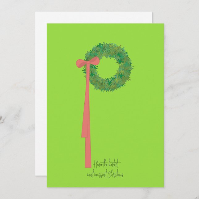 Tarjeta Festiva Corona y Cinta (Anverso / Reverso)