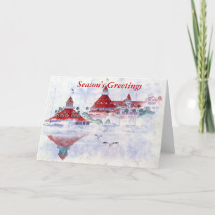 TARJETA FESTIVA CORONADO DEL HOTEL DEL Y BOATHOUSE