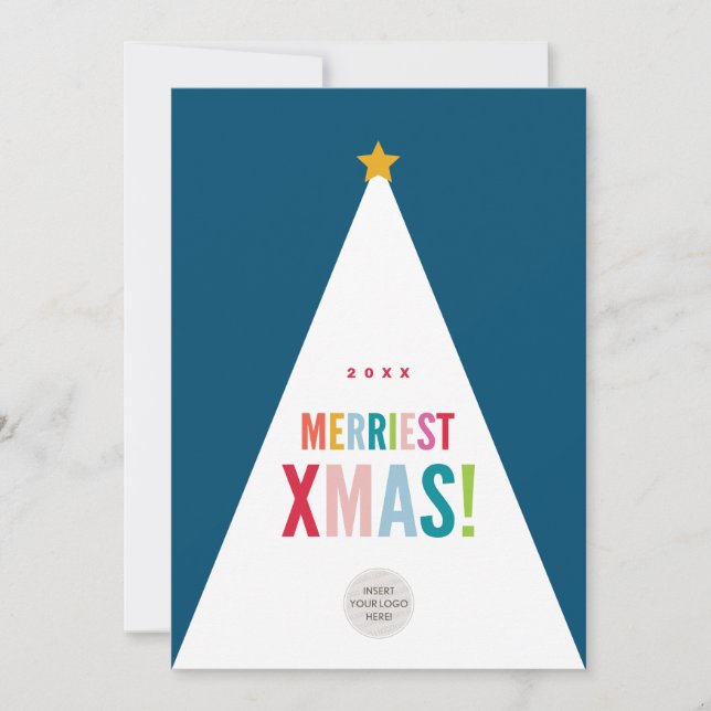 Tarjeta Festiva CORPORATE CHRISTMAS festive modern minimal tree (Anverso)
