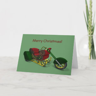 Tarjeta Festiva Correa de tracción de Santa Claus