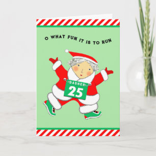 Tarjeta Festiva Corredora divertida de la Sra. Claus