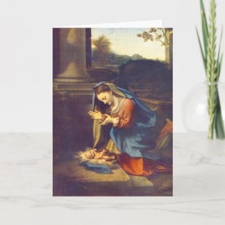 Tarjeta Festiva Correggio - La adoración del niño