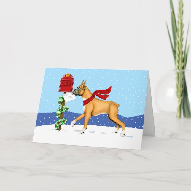 Tarjeta Festiva Correo de Navidades Boxer (Anverso)