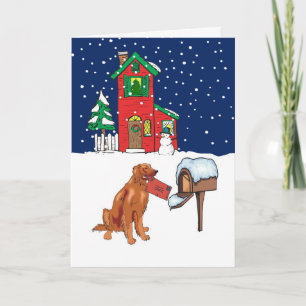 Tarjeta Festiva Correo de Navidades de Setter de Irlanda