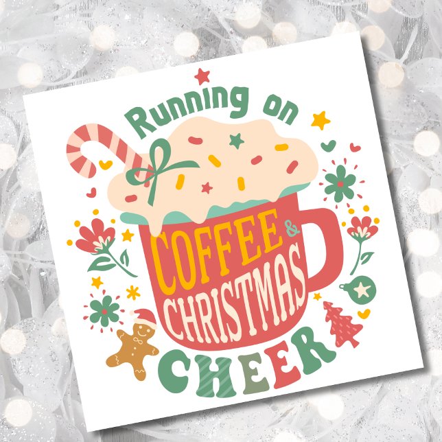 Tarjeta Festiva Corriendo con retro de Navidades de café (Subido por el creador)