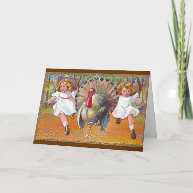 Tarjeta Festiva Corriendo con Turquía (Anverso)