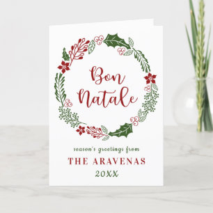 Tarjeta Festiva Corso Feliz Navidad, Bon Natale, Personalizado