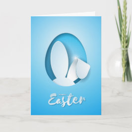 Tarjeta Festiva Cortado de papel moderno Oso de conejo de Pascua,