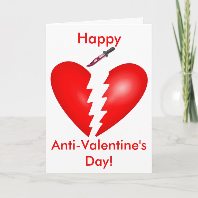 Tarjeta Festiva Cortar el corazón en dos cartas (Anverso)