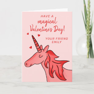 Tarjeta Festiva Corte corazón de unicornio para niños en el día de
