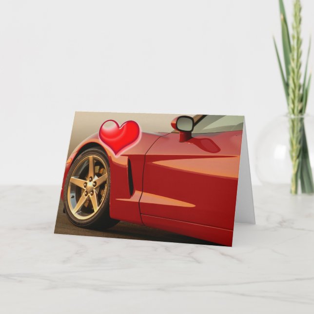 Tarjeta Festiva Corvette El día de San Valentín (Anverso)
