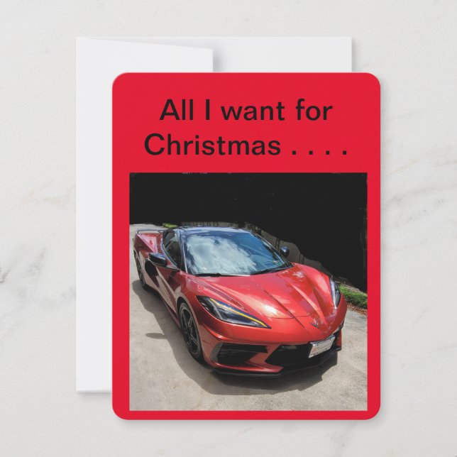 Tarjeta Festiva Corvette para Navidades (Anverso)