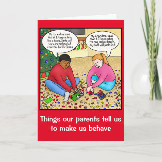 Tarjeta Festiva Cosas divertidas que le decimos a los Navidades de