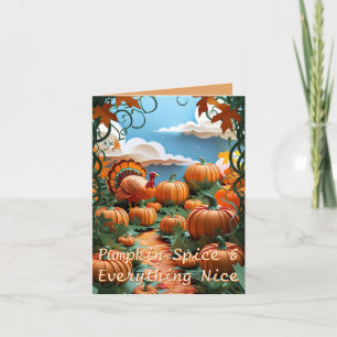 Tarjeta Festiva Cosecha de parches de calabaza
