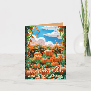 Tarjeta Festiva Cosecha de parches de calabaza
