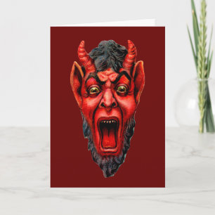 Tarjeta Festiva Cosecha de vintage Krampus