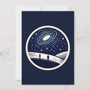 Tarjeta Festiva Cosmal Minimalista universal de contemplación