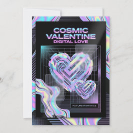 Tarjeta Festiva Cosmic Romance Digital Love Valentine's Card
