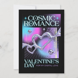 Tarjeta Festiva Cosmic Romance Digital Love Valentine's Card