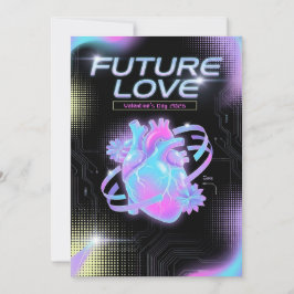 Tarjeta Festiva Cosmic Romance Digital Love Valentine's Card