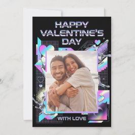 Tarjeta Festiva Cosmic Romance Digital Love Valentine's Card