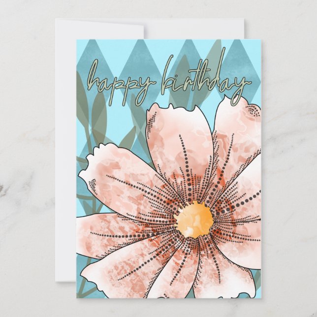 Tarjeta Festiva Cosmo de Cumpleaños (Anverso)