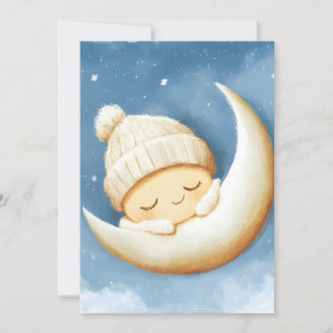 Tarjeta Festiva Cosy Knit Nap Cresent Moon