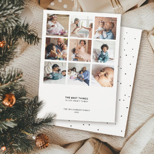 Tarjeta Festiva Cotización mínima moderna 9 Collage de fotos múl