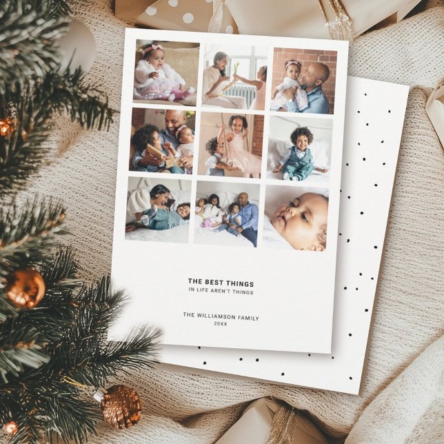 Tarjeta Festiva Cotización mínima moderna | 9 Collage de fotos múl (Subido por el creador)