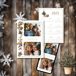 Tarjeta Festiva Cottage Hygge Dos Navidades del calendario fotográ