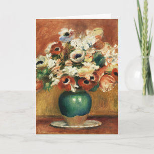 Tarjeta Festiva Cottagecore Renoir Ramo Floral Arte Refinado