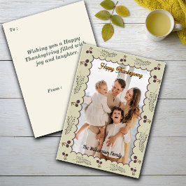 Tarjeta Festiva Cottagecore Rustic Vibes Thankding Personaliza