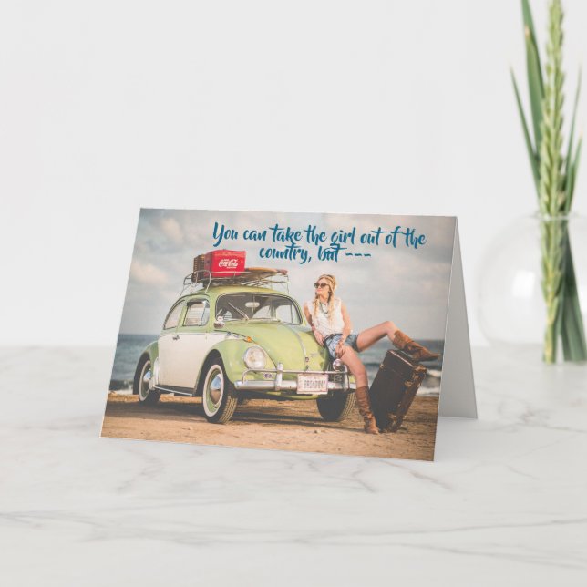 TARJETA FESTIVA COUNTRY GIRL BIRTHDAY CARD (Anverso)