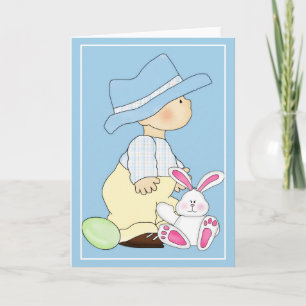 Tarjeta Festiva Country Kids Easter Time d4 Easter Greet Card
