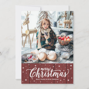 Tarjeta Festiva Country Merry Christmas Holiday Card