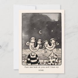 Tarjeta Festiva Couple In love hand drawn Valentine's Card