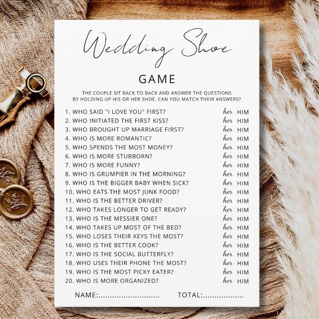 Tarjeta Festiva Couples Wedding Shoe Game Bridal Shower Shoe Game (Subido por el creador)